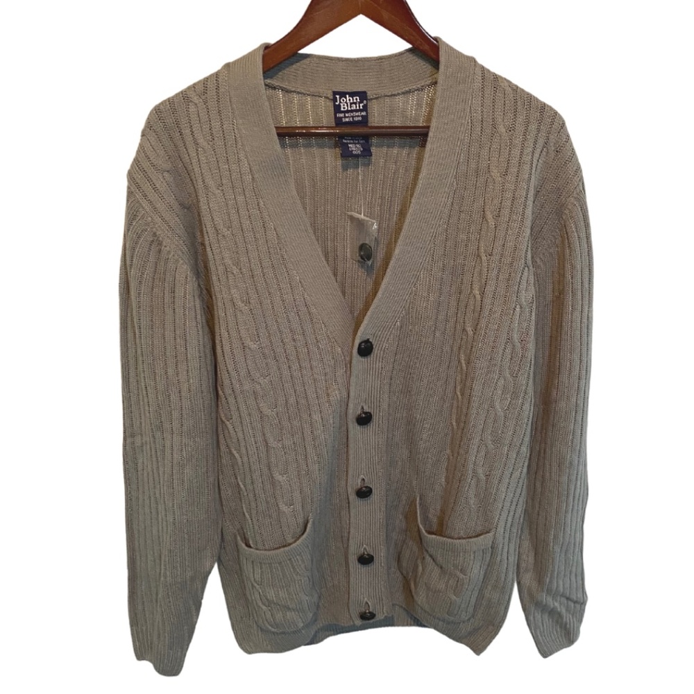 Vintage 60s gray John Blair mens cardigan